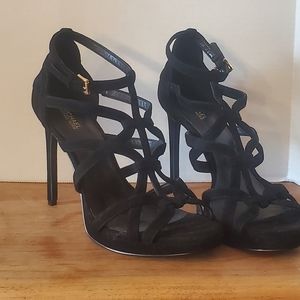 Michael Kors Black, Strappy Heels, Size 7.5